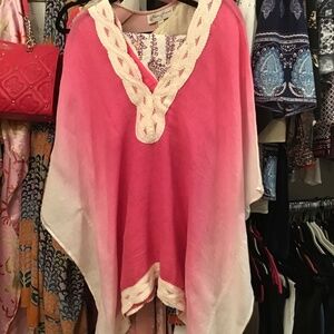 Soft Surroundings pink ombré caftan